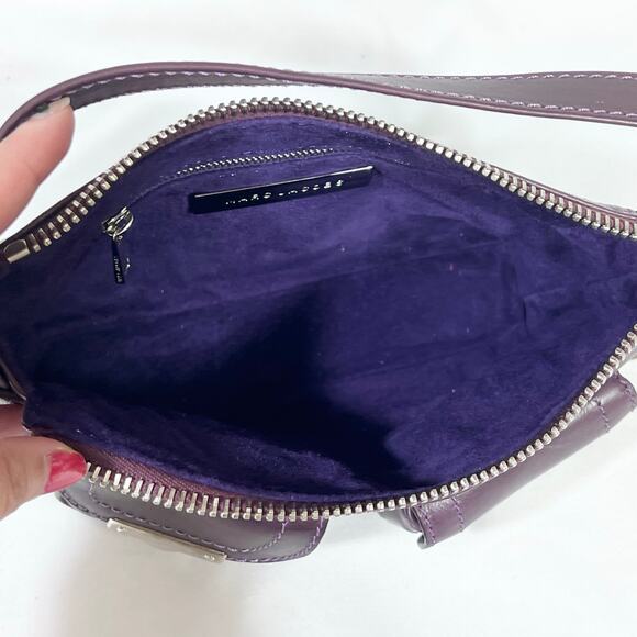 Vintage Marc Jacobs Blake Mini Pocket Bag Purple Leather Shoulder Purse Y2K New - Picture 6 of 16